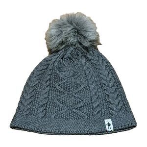 Smartwool Bunny Slope Women's Cable Knit Beanie Hat Gray One Size Wool Blend